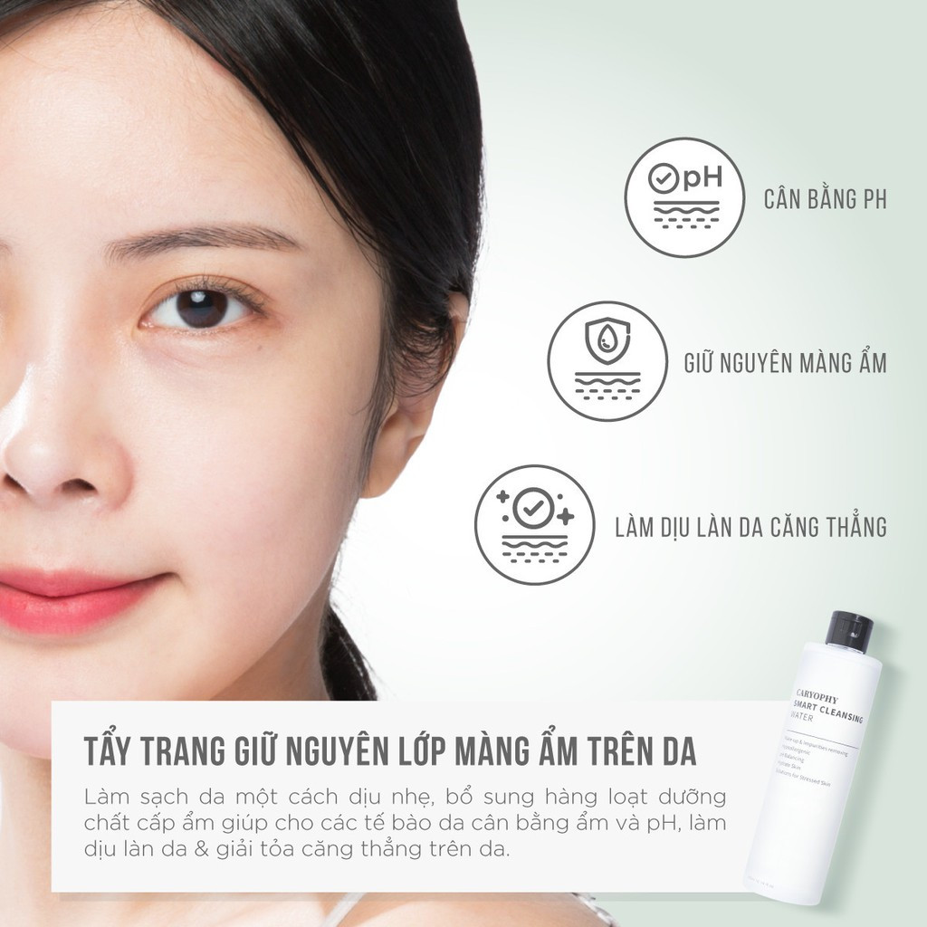 Combo 2 Sản Phẩm Hỗ Trợ Giảm Mụn Và Tẩy Da Chết Dịu Nhẹ Caryophy (Tẩy trang 500ml + Toner 300ml)