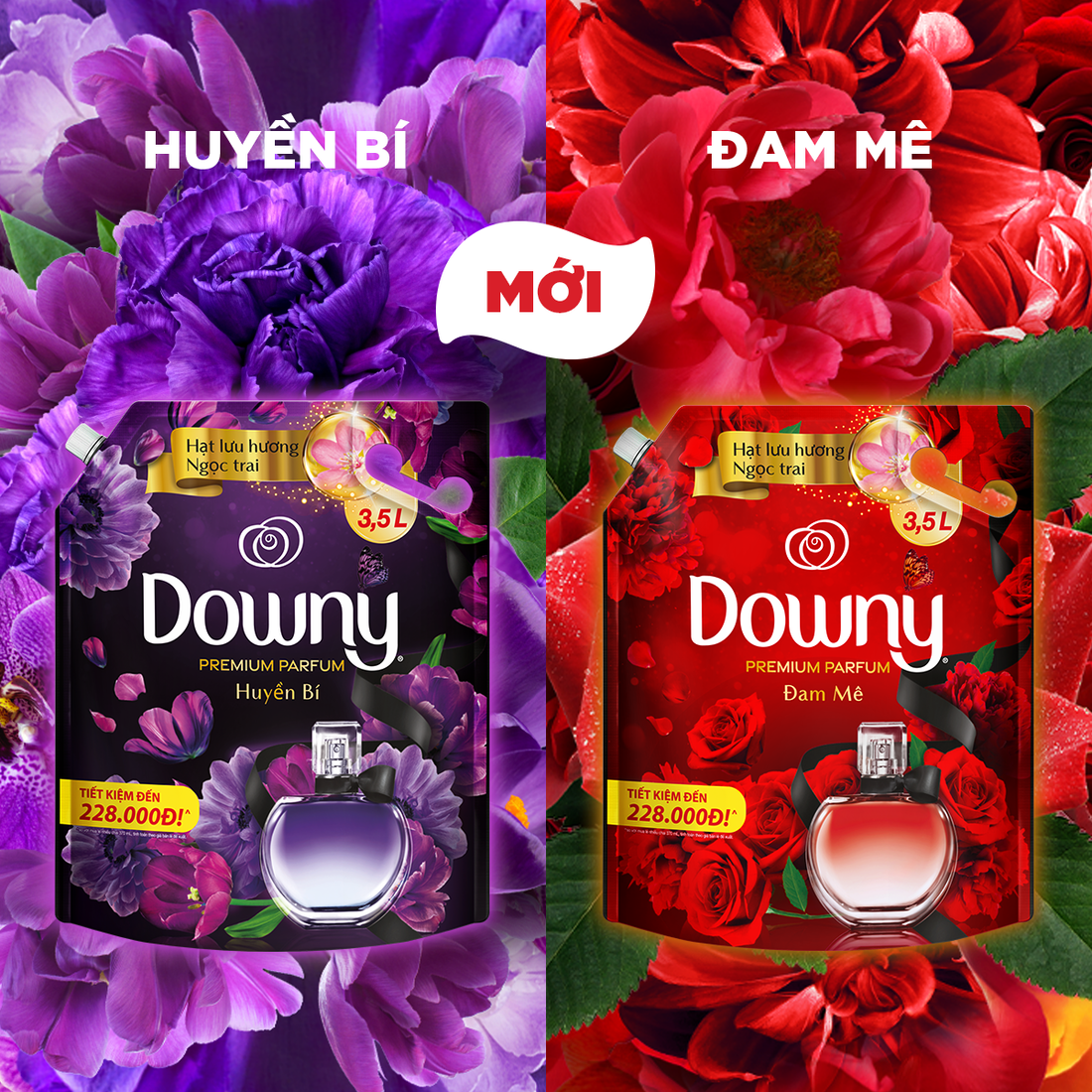 Nước Xả vải DOWNY Hương Nước Hoa Đam Mê Túi 4L