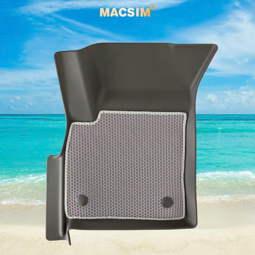 Thảm ô tô sd3 2 lớp dạng lưới lục giác Toyota fortuner 2017+ (màu ghi) bề mặt cao su siêu sạch nhãn hiệu Macsim