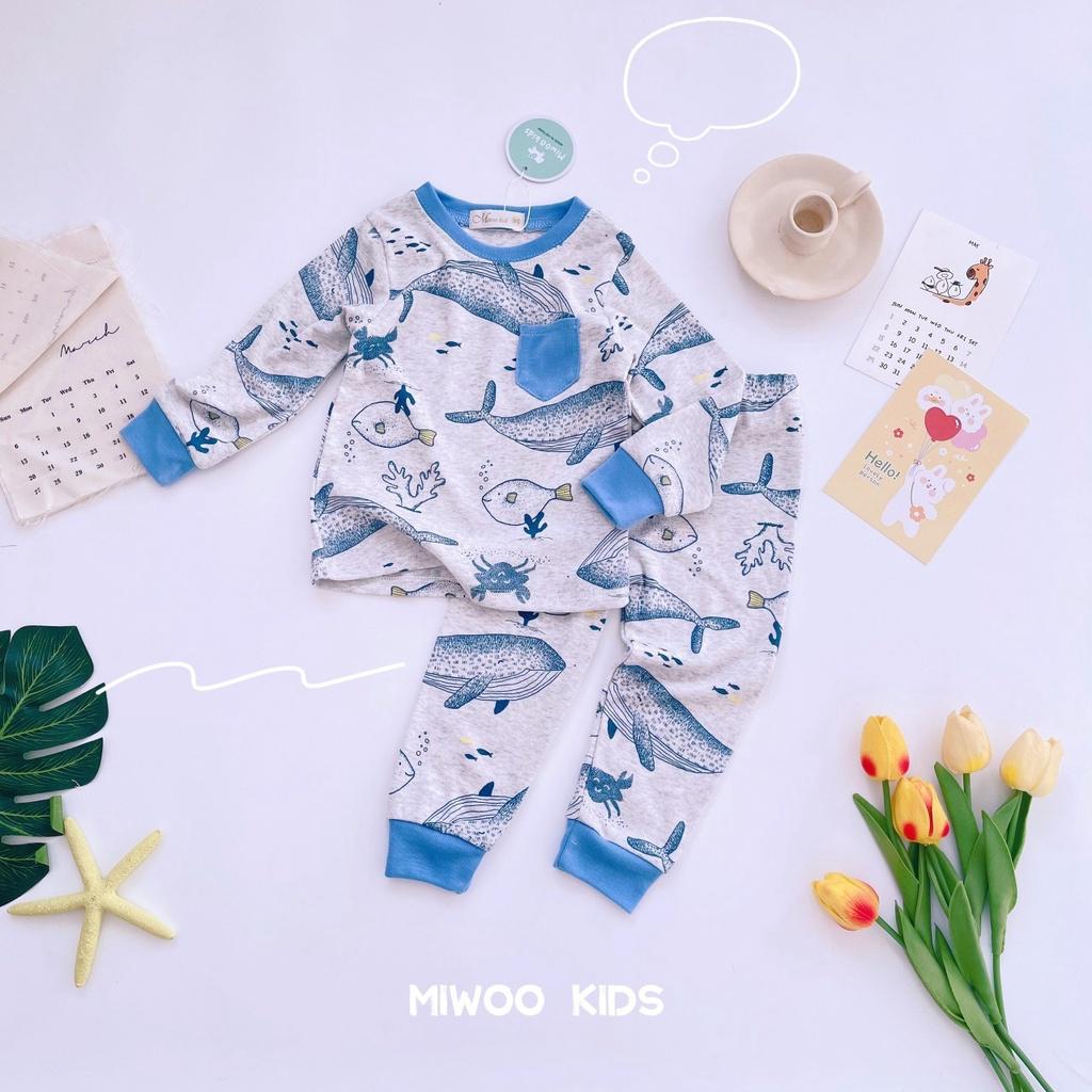 Bộ Dài Tay Có túi Cotton Bozip Xuất Xịn Siêu Mềm Mịn Mát Cho Bé Trai - Bảng 3 - HÀNG LOẠI 1