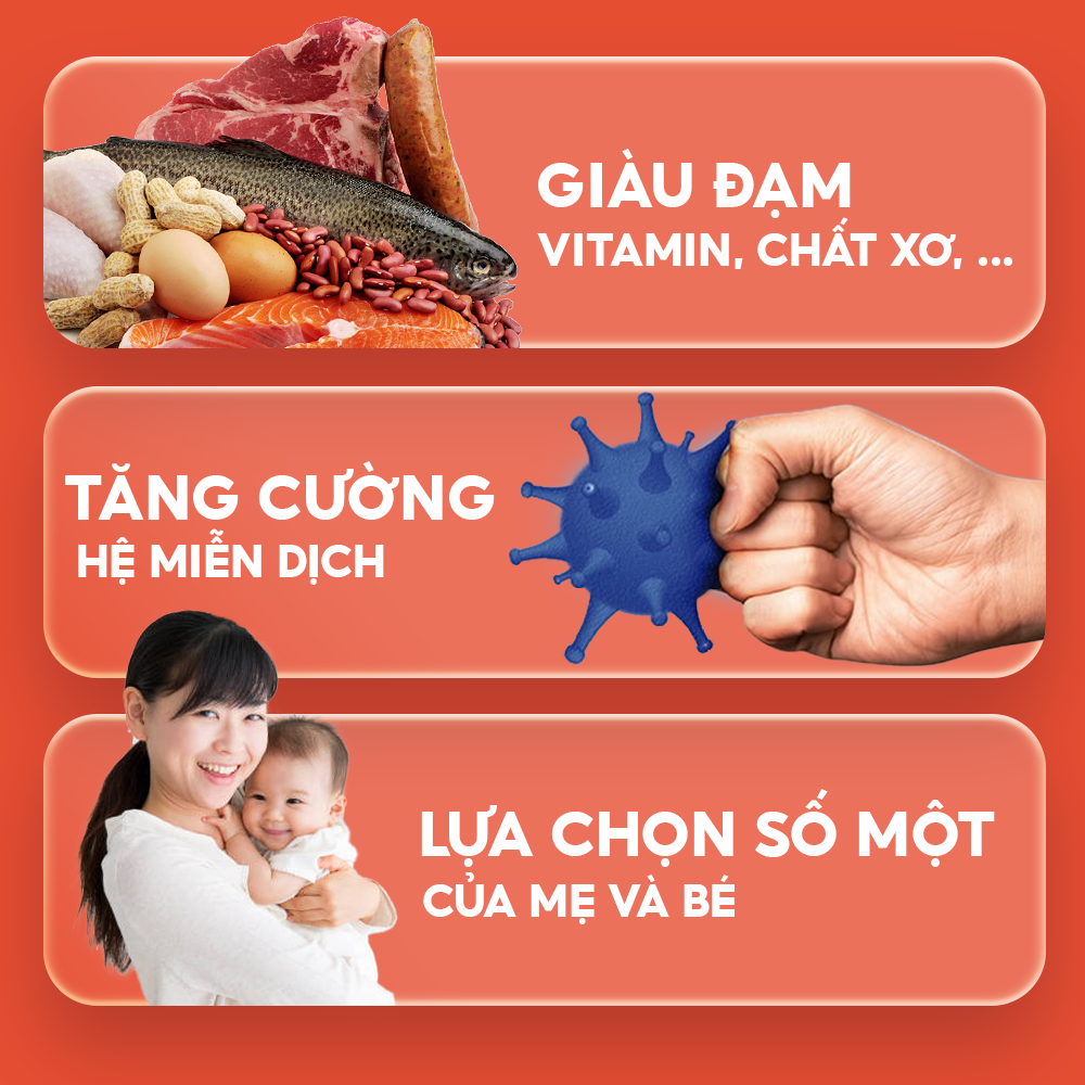 Bột Ăn Dặm Humababy Vị Thịt Bò - Bí Đỏ - Hộp 10 Gói x 25g