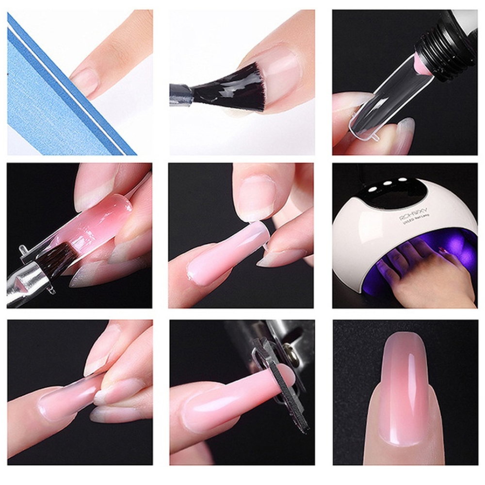 Set Khuôn Móng Đắp Gel 100 Cái, Tạo Độ Dài Và Tự Nhiên Cho Móng Để Làm Các Bộ Nail Nghệ Thuật Đẹp, Khắc Phục Nhược Điểm Của Móng, Độ