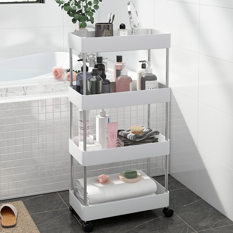 Kệ đẩy đựng đồ đa năng 4 tầng có bánh xe xoay 360 độ dành cho nhà tắm, nhà bếp, xe đẩy chuyên dụng spa G400-Keday-4T