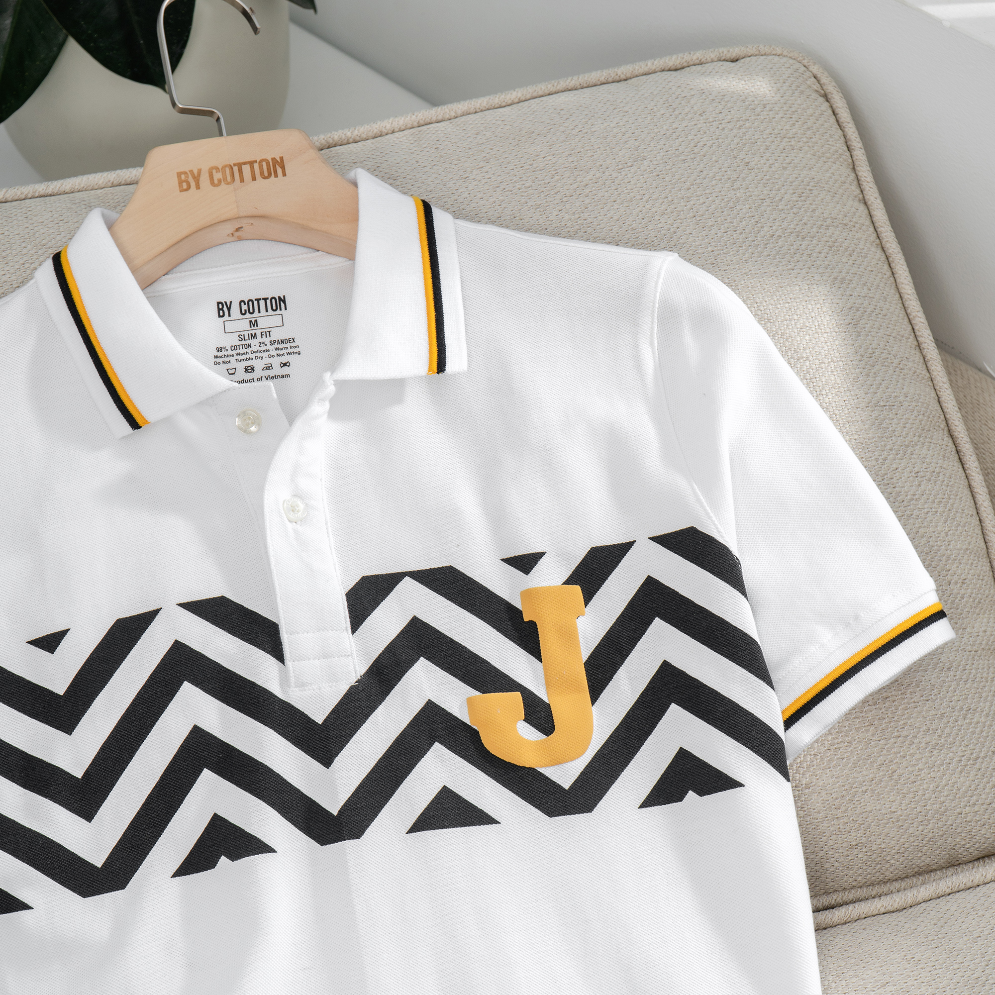 Áo Thun Nam Cao Cấp Polo In Sọc Ngực J BY COTTON NEW