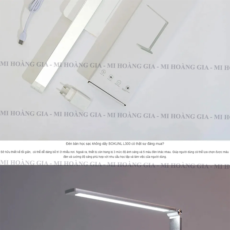 Đèn bàn tích hợp sạc không dây Xiaomi SOKUNL L300 - Hàng nhập khẩu