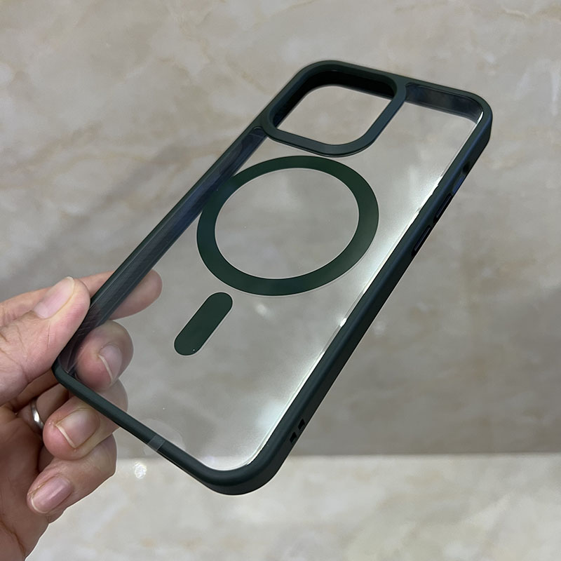 Ốp lưng dành cho iPhone 13 Pro Likgus trong viền màu hỗ trợ sạc không dây- Hàng chính hãng