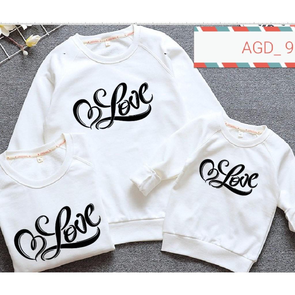 Áo nỉ bông phối chữ LOVE - MÃ AGD968