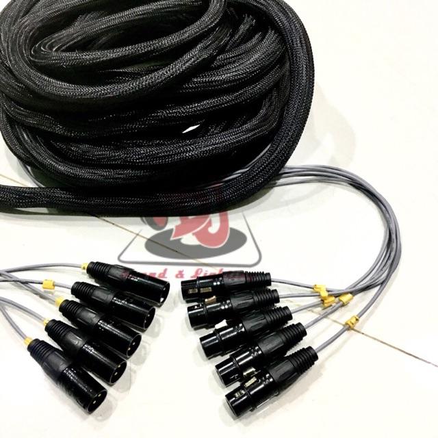 dây nhạc cụ trống dây Mic drum 5 đầu Jack canon đực cái dài 14m dây Mic trống jazz