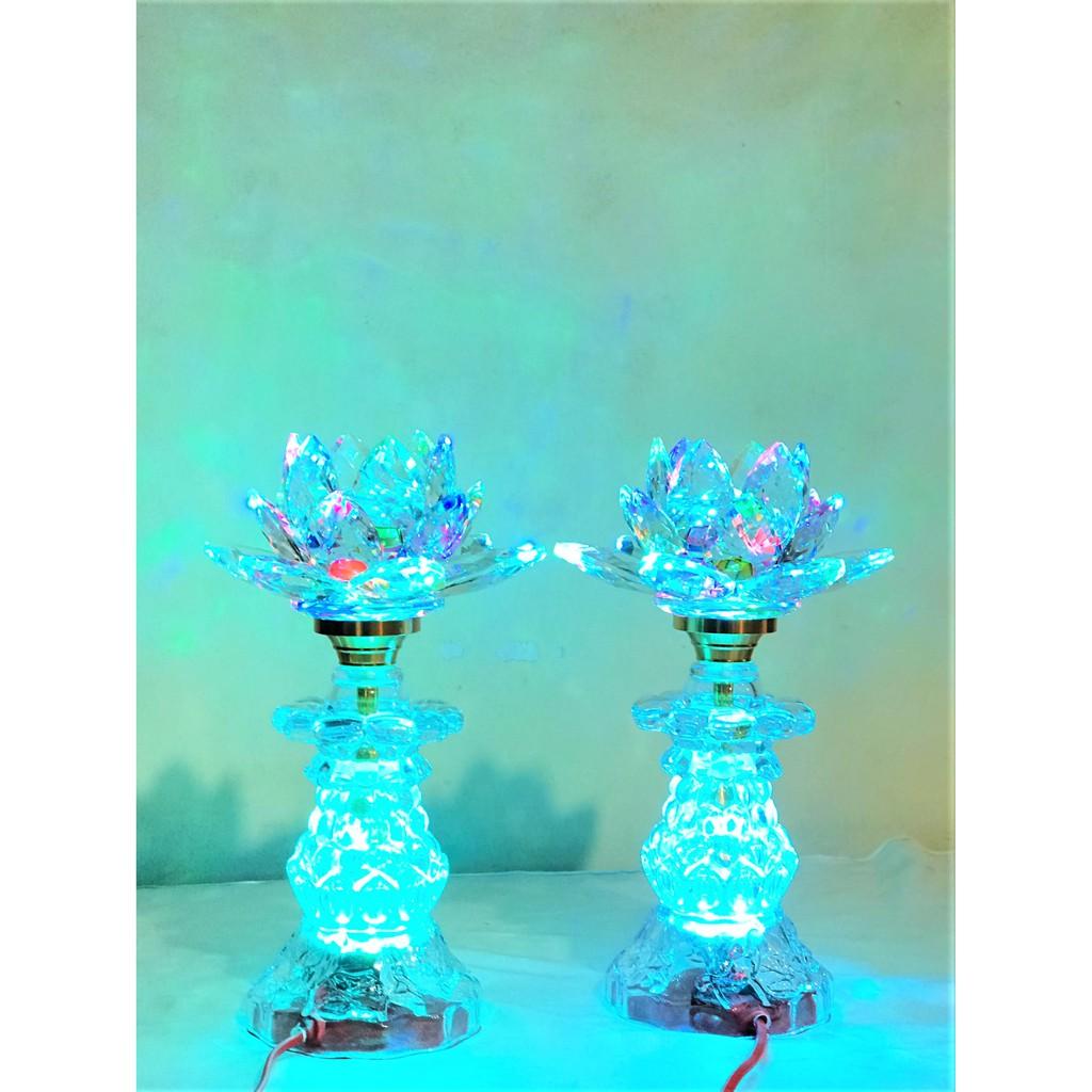 Đèn Pha Lê Hoa Sen cao 25cm