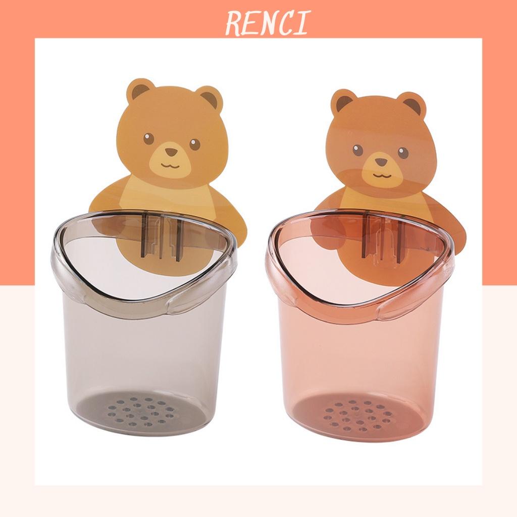 Cốc Đựng Bàn Chải, Kem Đánh Răng Hình Gấu Cute Dính Tường