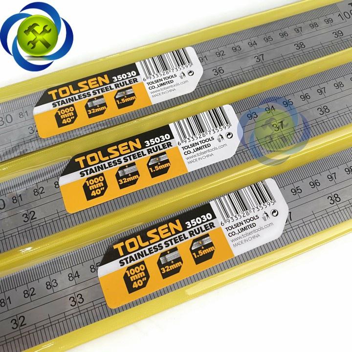 Thước lá 1000mm Tolsen 35030 kích thước 1000mm x 32mm x 1.5mm