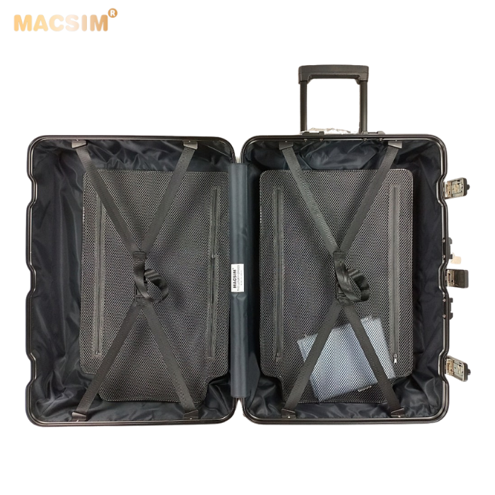 Vali hợp kim nhôm nguyên khối MS1104 Macsim cao cấp màu đen cỡ 26 inches