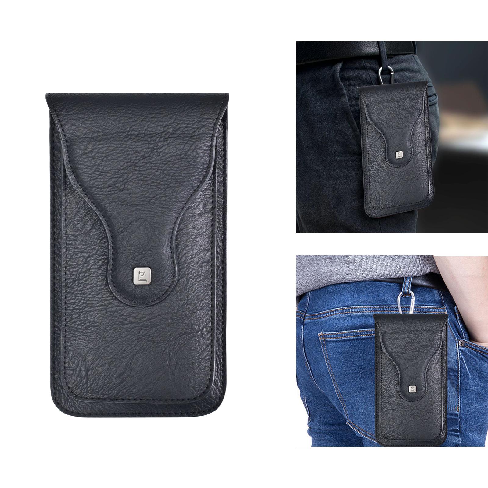 PU Leather Phone Cover Pouches Men black
