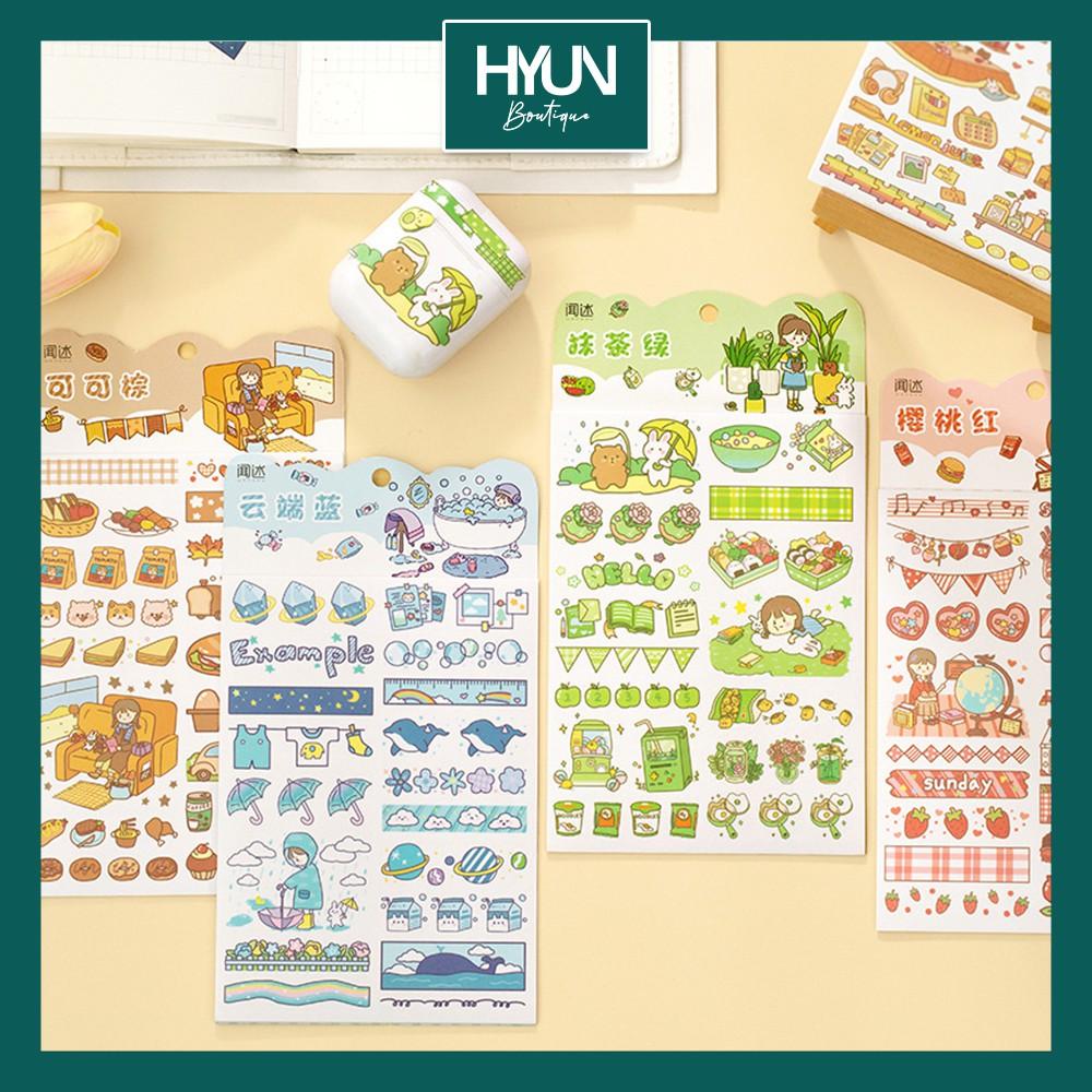 SET 4 tờ Sticker dán  - Trang trí sổ tay Bullet Journal - DIY