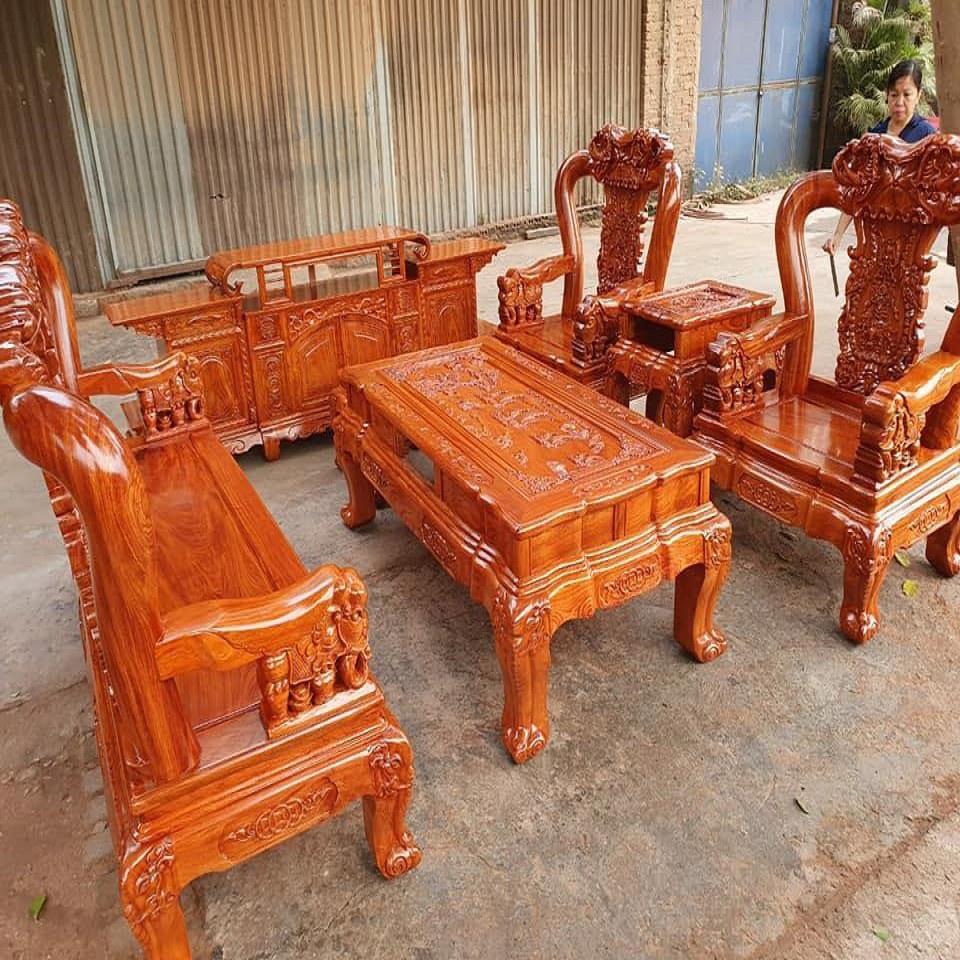 Bộ bàn ghế Minh Quốc Voi gỗ Hương Đá