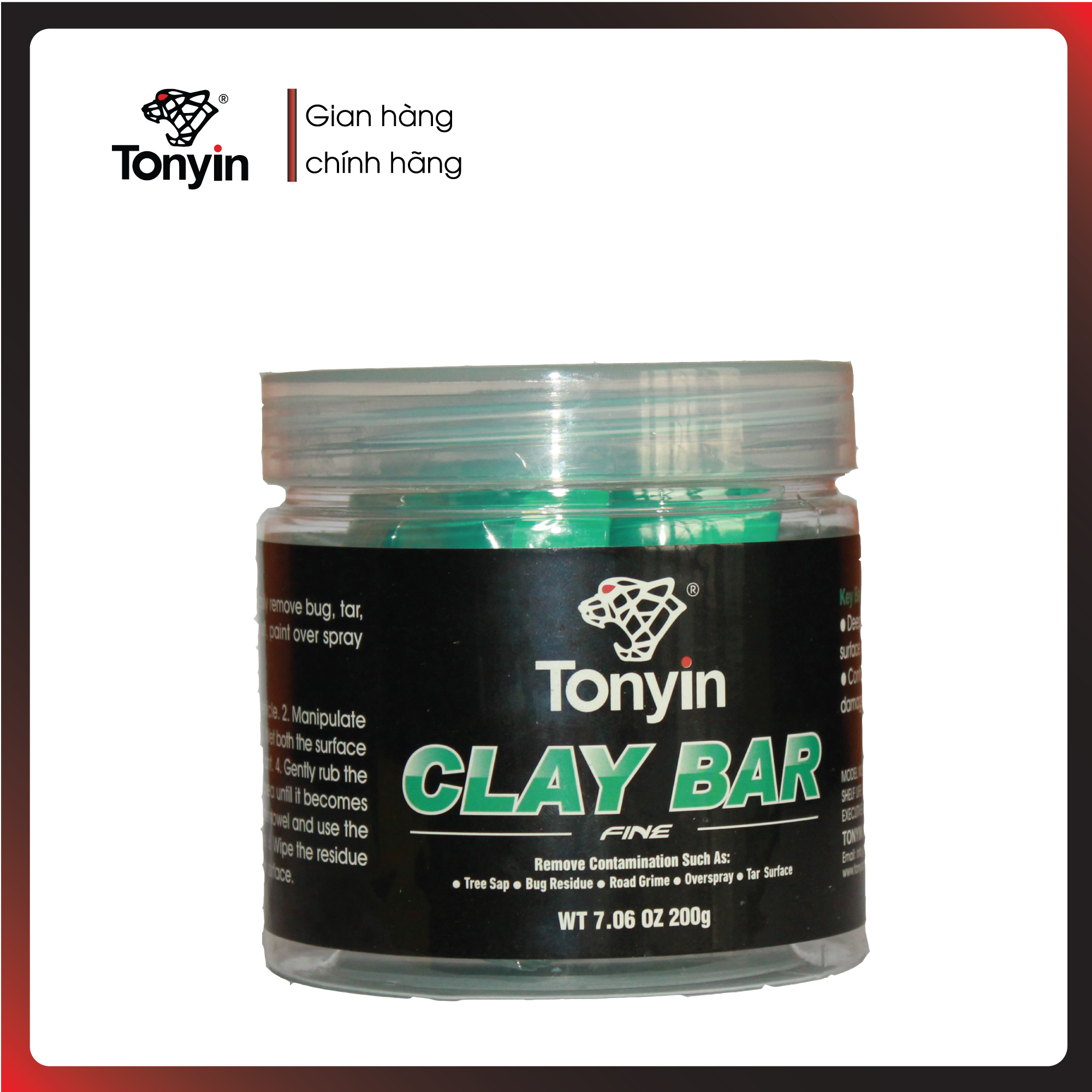 Đất sét tẩy bụi sơn HIGH QUALITY (FINE) Tonyin TB02, Màu xanh, cắt mạnh, hộp 2 cục x 100g Loại bỏ vết bẩn, vết sơn lan