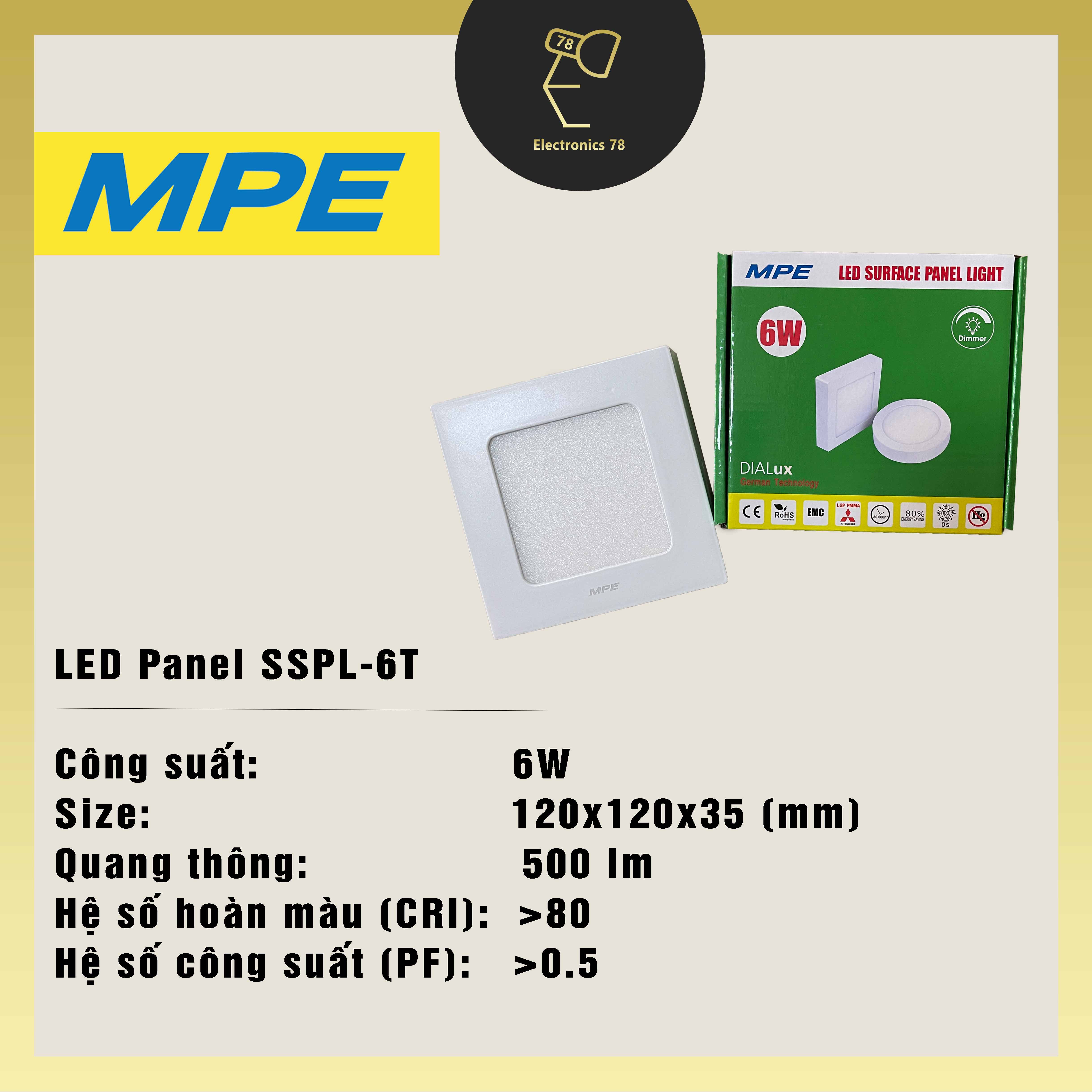 Đèn Led ốp trần Vuông, Ốp Vuông nổi ngoài ban công MPE