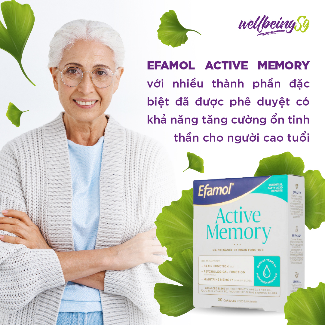 Viên Uống Bổ Sung Efamol Active Memory Hỗ Trợ Trí Nhớ Năng Động, Củng Cố Hiệu Suất Não Và Hệ Thần Kinh (30 Viên Soft Gel/ Hũ)