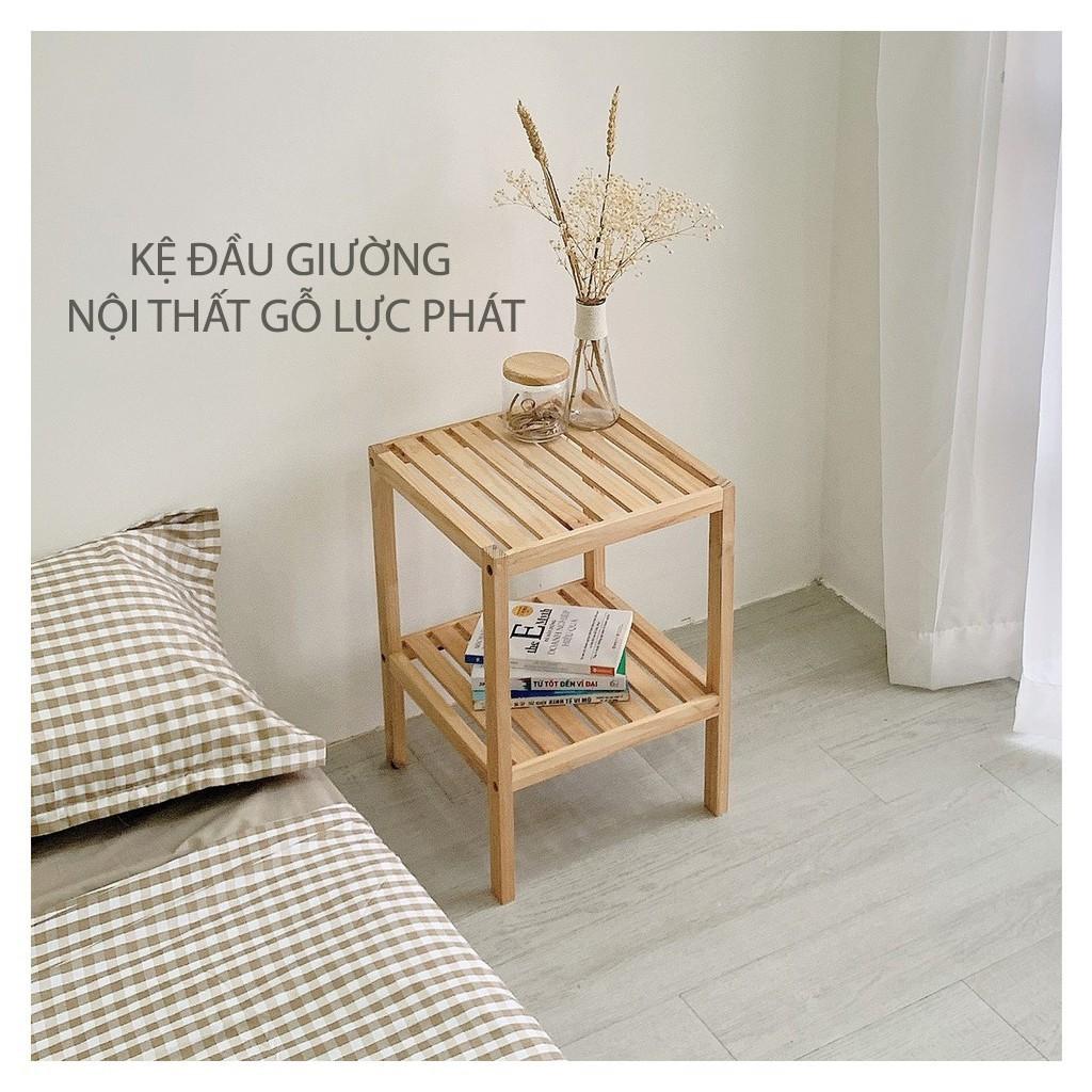 Tab Gỗ Đầu Giường - Kệ Gỗ Đầu Giường ( Gỗ Thông Lót NC)