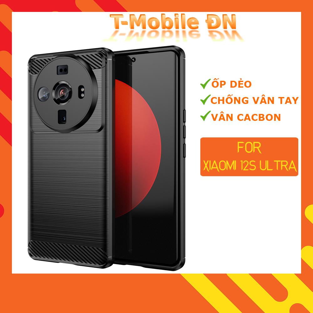 Ốp lưng dành cho Xiaomi 12s Ultra ốp silicone mềm Carbone phay xước chống sốc chống vân tay