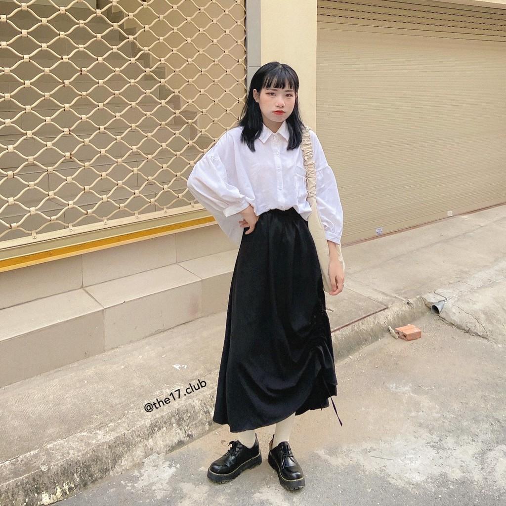 SUZUKO SKIRT The 17 Club - Chân váy rút dây lệch tà