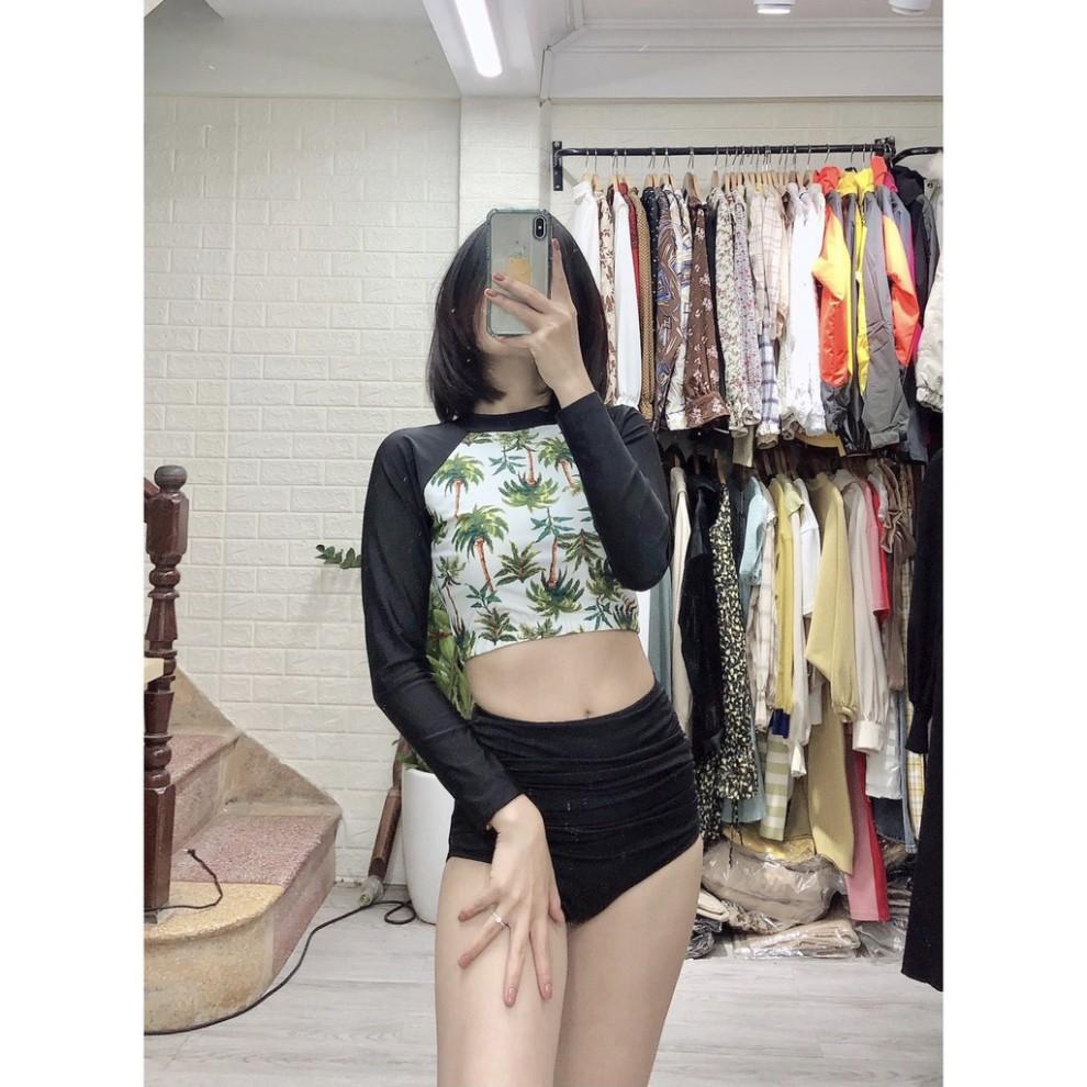 Bikini hai mảnh đẹp họa tiết hoa dài tay- 2 kiểu ( Ảnh chụp thật 100%)