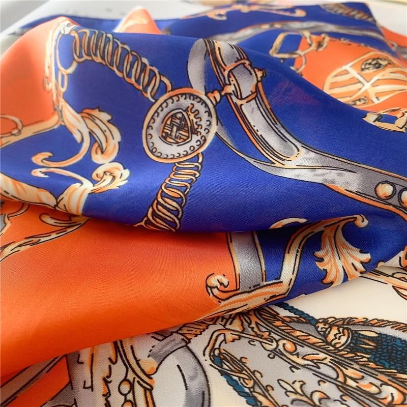 Khăn turban lụa vuông cao cấp choàng cổ size 70x70cm thanh lịch đa năng dùng làm áo yếm in hoa văn