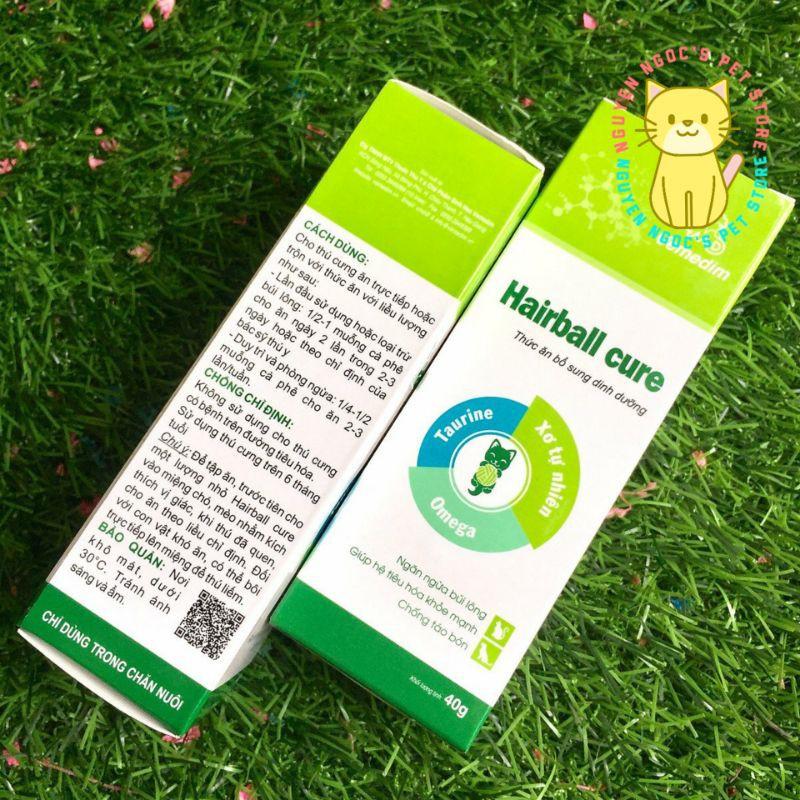 Hairball Cure Vemedim - Gel dinh dưỡng ngăn ngừa búi lông, hỗ trợ điều trị táo bón cho chó mèo tuýp 40g