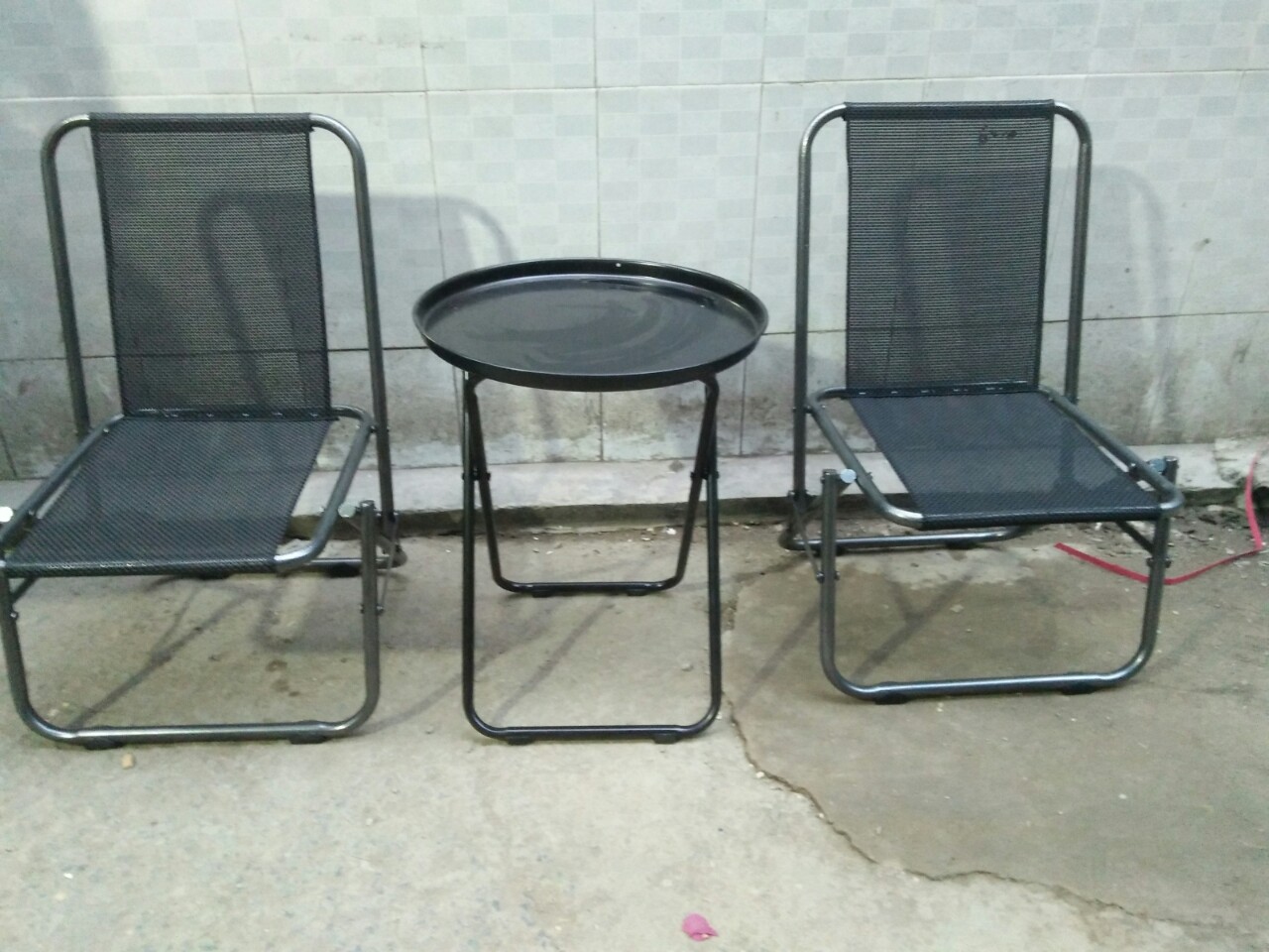 Bộ 2 ghế lưới lò so 1 bàn trà chanh