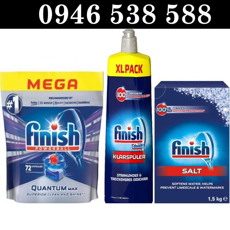 Combo Viên Finish Quantum 72 tabs + Muối Finish 1.5kg + Nước làm bóng bát Finish 750ml0000