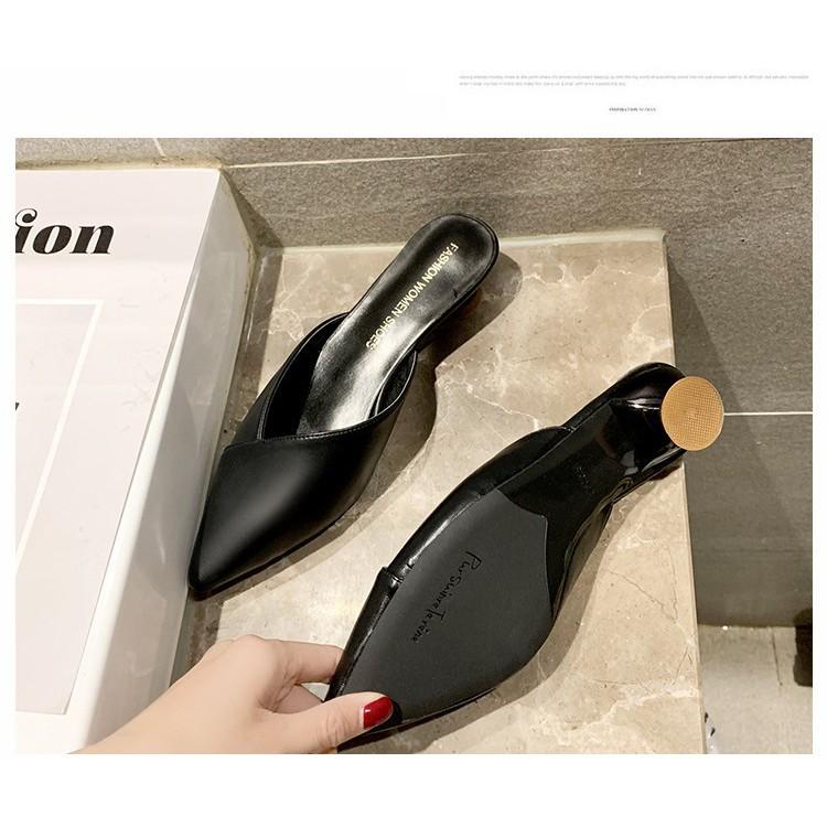 Sục Nữ Soras ️️ Giày cao gót dáng Sục mũi nhọn nữ Thời Trang, Phong Cách, Sang Chảnh Style Hàn Quốc SM5
