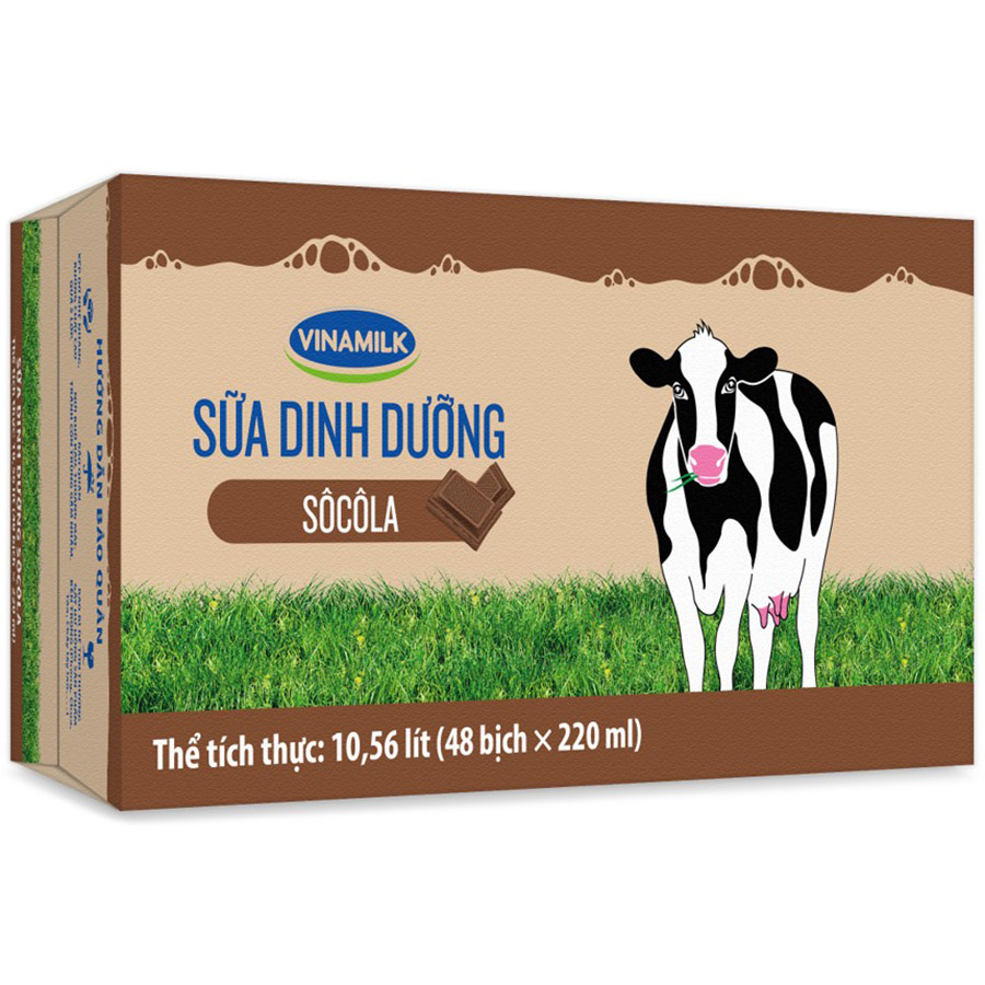 Thùng 48 Bịch Sữa Dinh Dưỡng Vinamilk Sôcôla (220ml / Bịch)