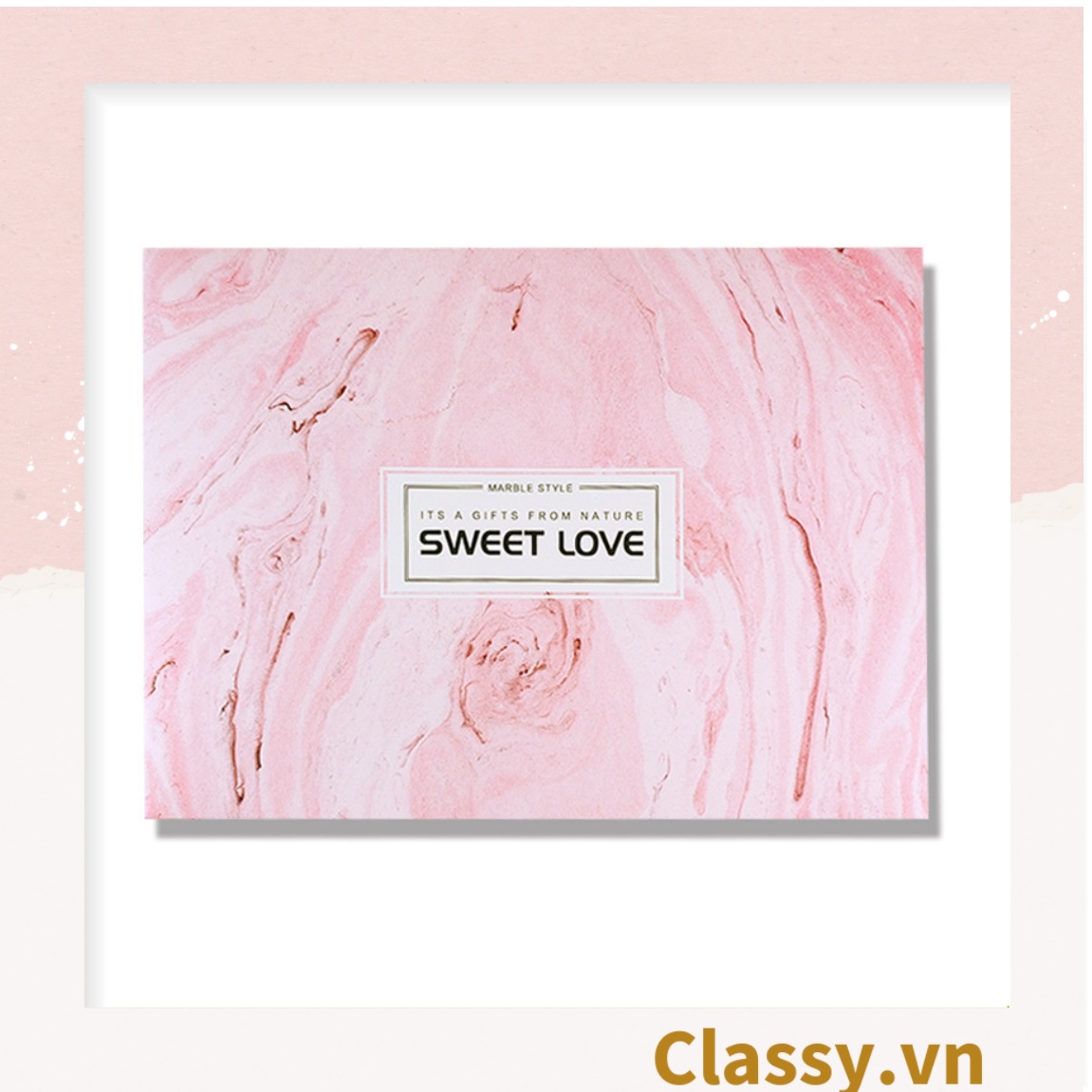 XÉ LẺ Túi giấy hoặc Hộp quà Làm quà tặng 30,5x22x8,5cm hoạ tiết cẩm thạch in chữ SWEET LOVE Q757