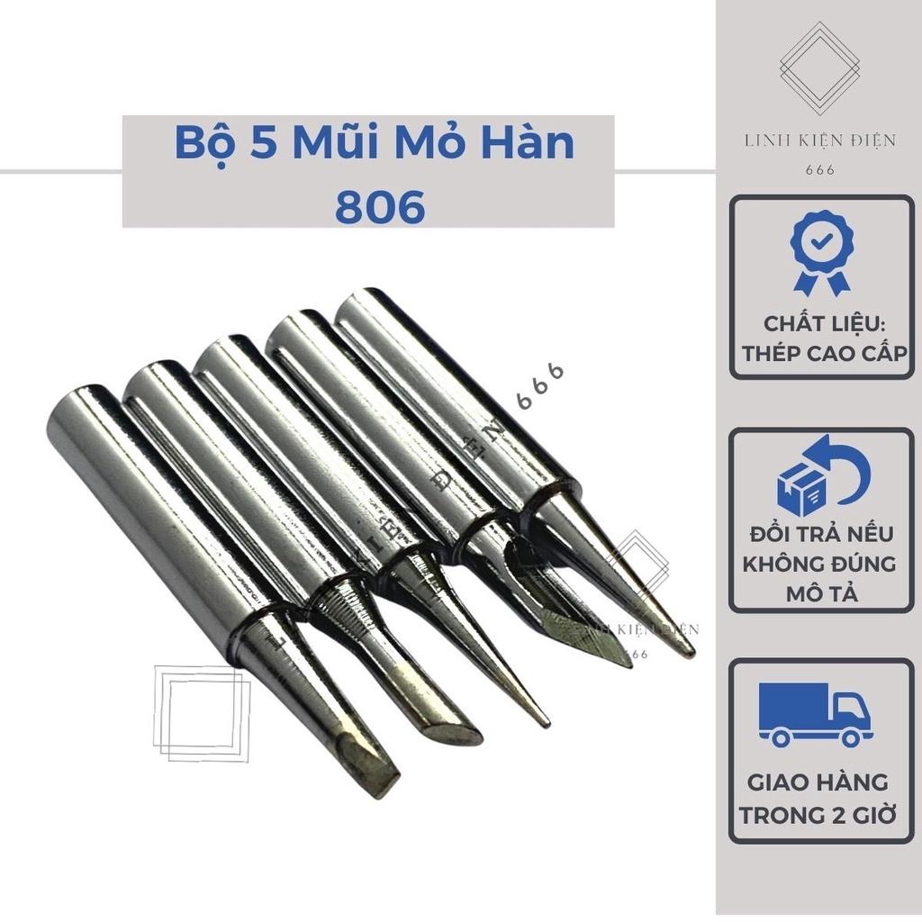 Bộ Mũi Hàn 900M Đầu Mỏ Hàn 936 Bộ 5 Mũi Mỏ Hàn Thiếc