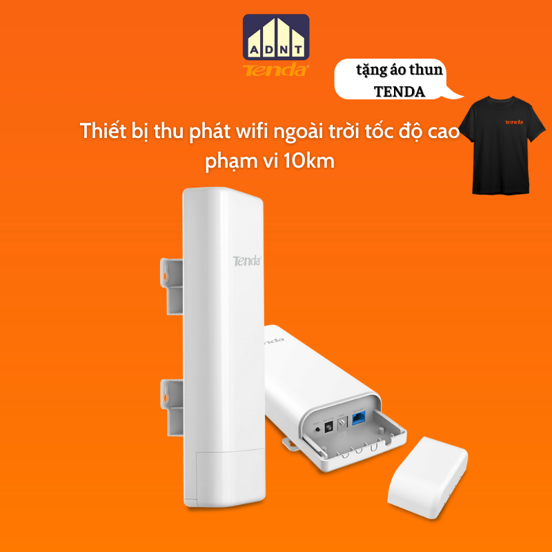 Thiết bị thu phát wifi ngoài trời tốc độ cao phạm vi 10km CPE O6 Tenda hàng chính hãng