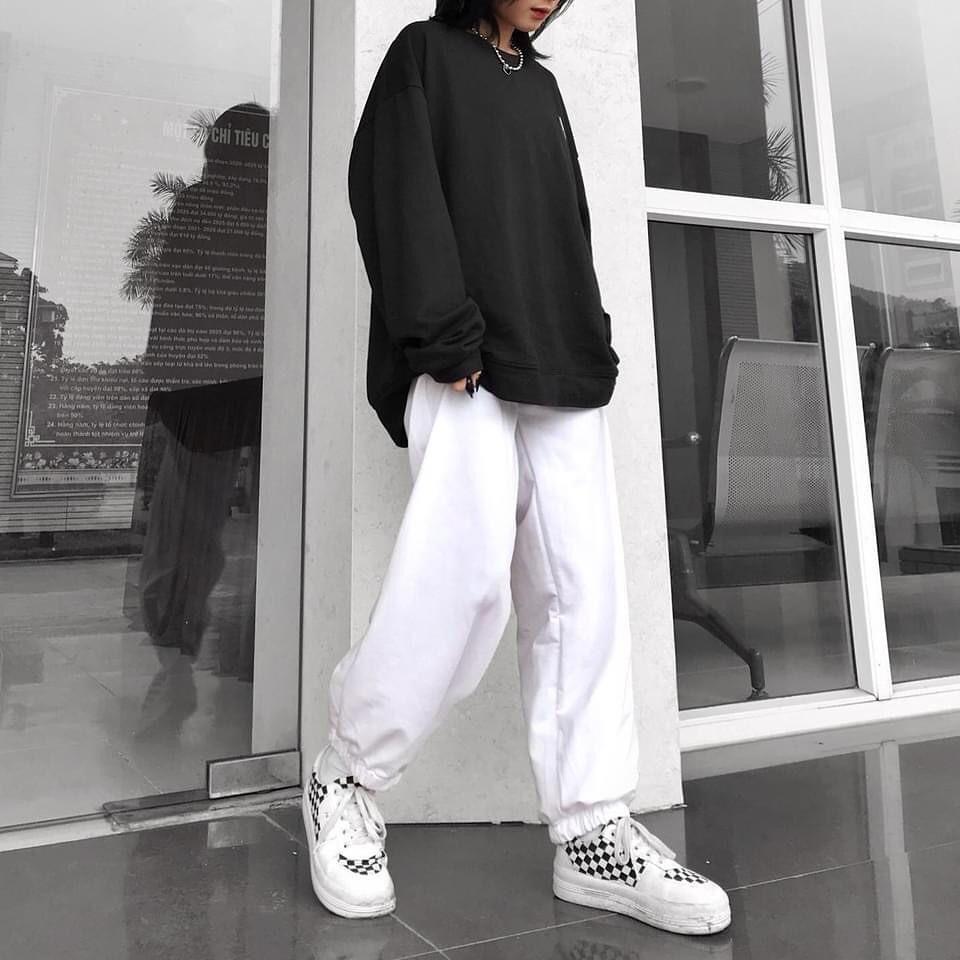 Quần Jogger thun Nam Nữ Unisex quần dài unisex vải thun trơn ống suông Bo cổ chân form rộng, không nhăn