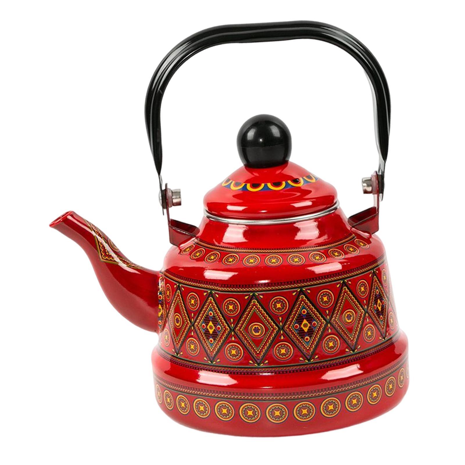 2.5L Enameled Tea Kettle Teapot Cookware Portable for Camping Outdoor Home