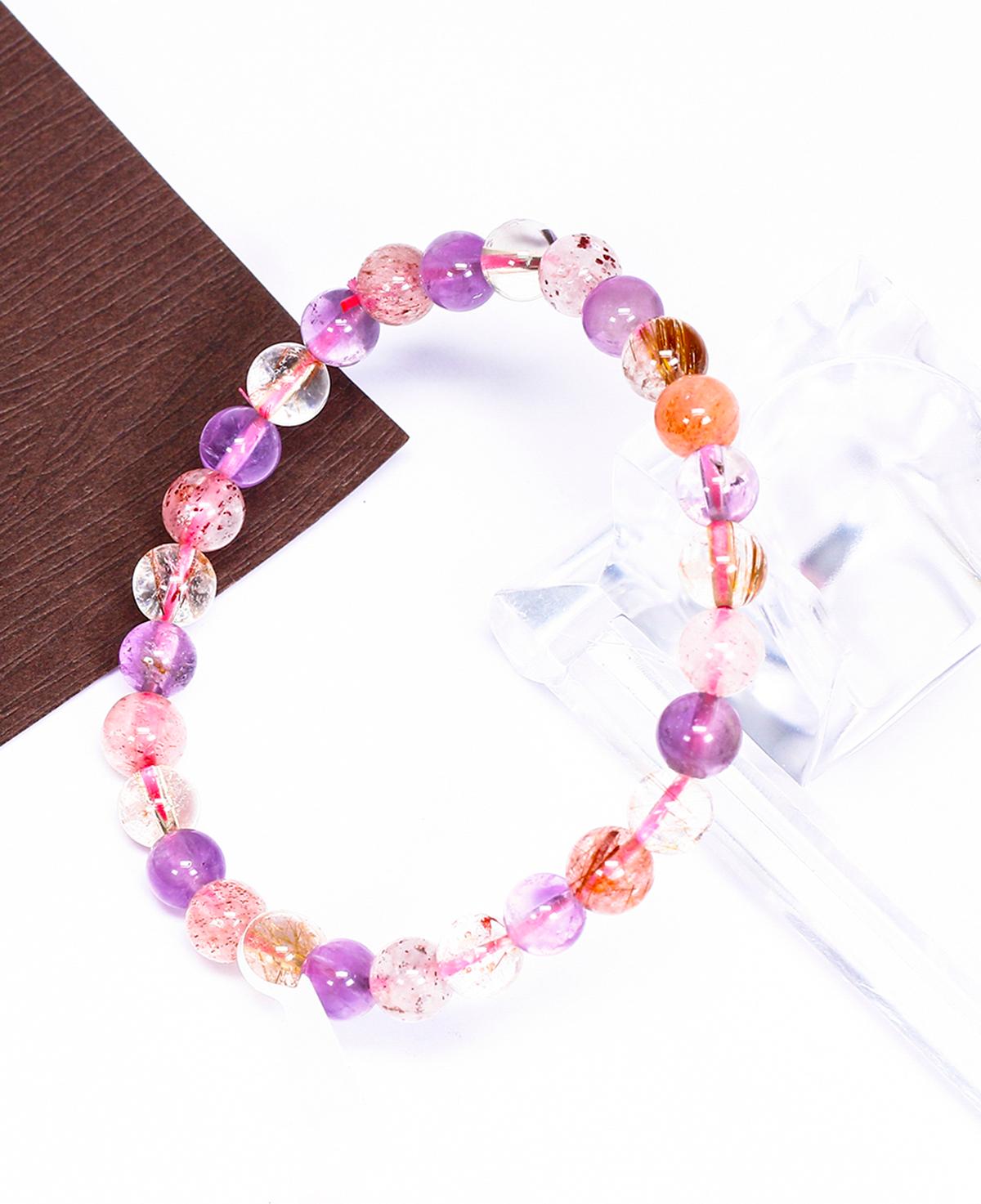 Vòng tay đá Super Seven size hạt 7mm - Ngọc Quý Gemstones