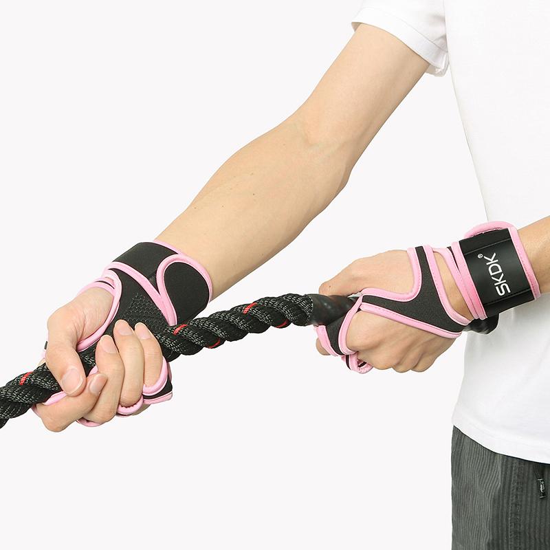 Găng tay tập luyện với cổ tay bọc chống trượt silicone chống chống trượt tập thể dục nâng cao Găng tay Color: Pink Size: XL