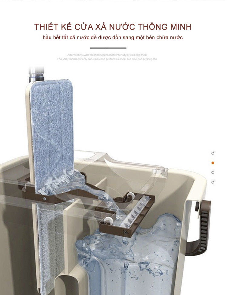 Bộ cây lau nhà thông minh kèm thùng vắt 2 ngăn Inochi BH-M200