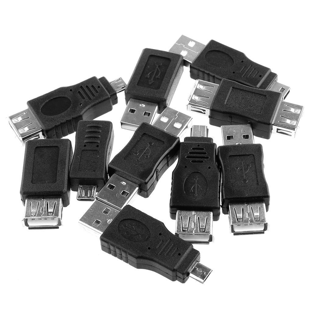Mini USB 2.0 Adapter Male To Micro Male Female OTG Black