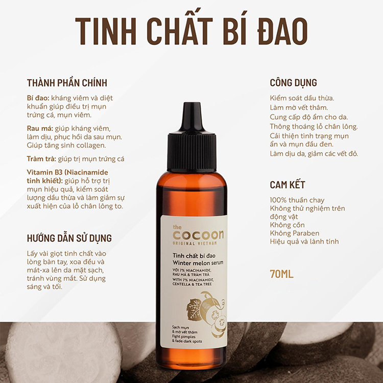 Hình ảnh Tinh Chất Bí Đao Mờ Thâm 70mL Cocoon Hình ảnh Tinh Chất Bí Đao Mờ Thâm 70mL Cocoon
