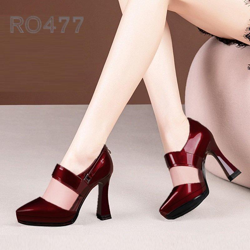 Giày cao gót nữ phối nhựa trong suốt ROSATA RO477 - 8p - Đen, Đỏ - HÀNG VIỆT NAM - BKSTORE