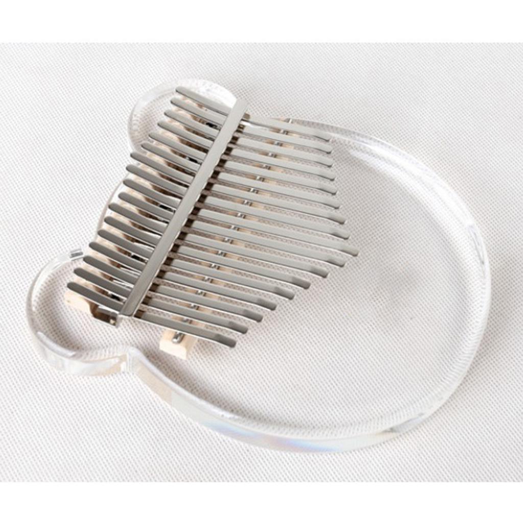 17 Keys Acrylic Clear Portable Finger Kalimba Thumb Piano With Case Stickers