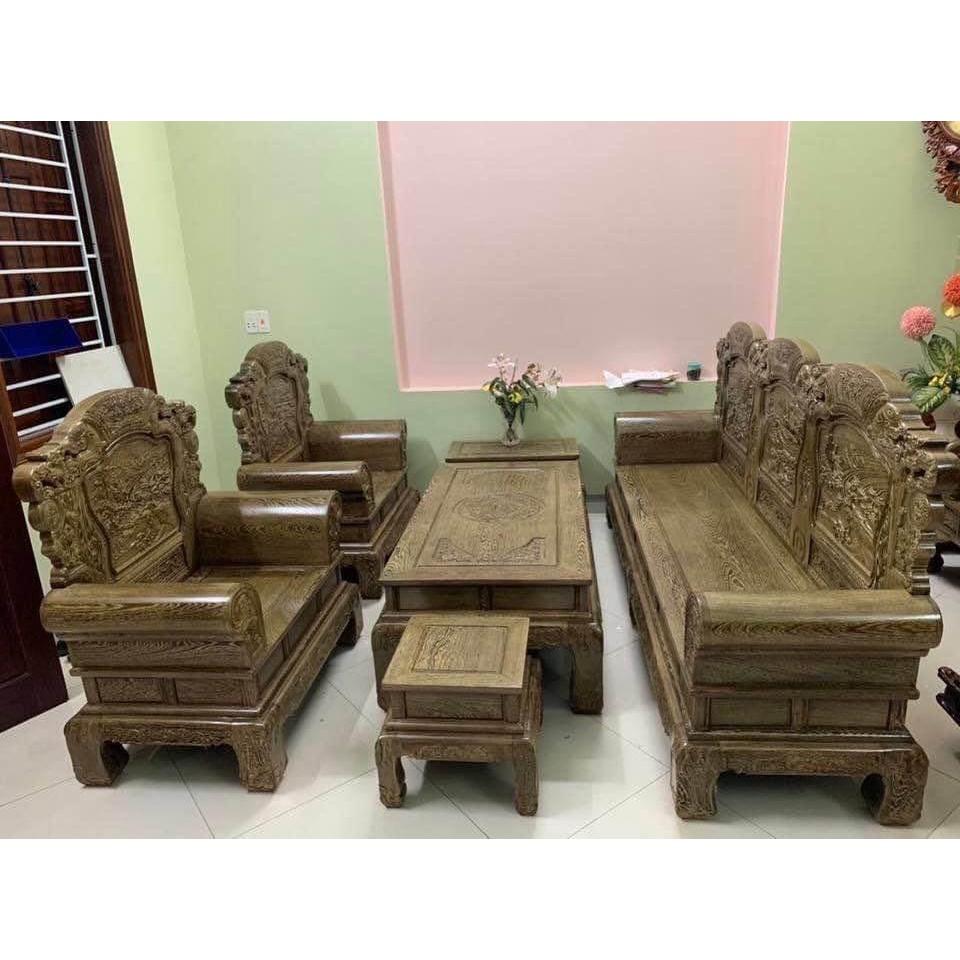 Bộ Bàn Ghế Khổng Minh Gia Cát Lượng Gỗ Mun Đuôi Công