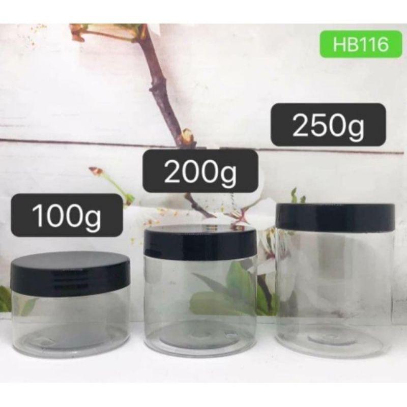 Hủ nhựa pet 200g chiết kem rỗng / hủ đựng mỹ phẩm /