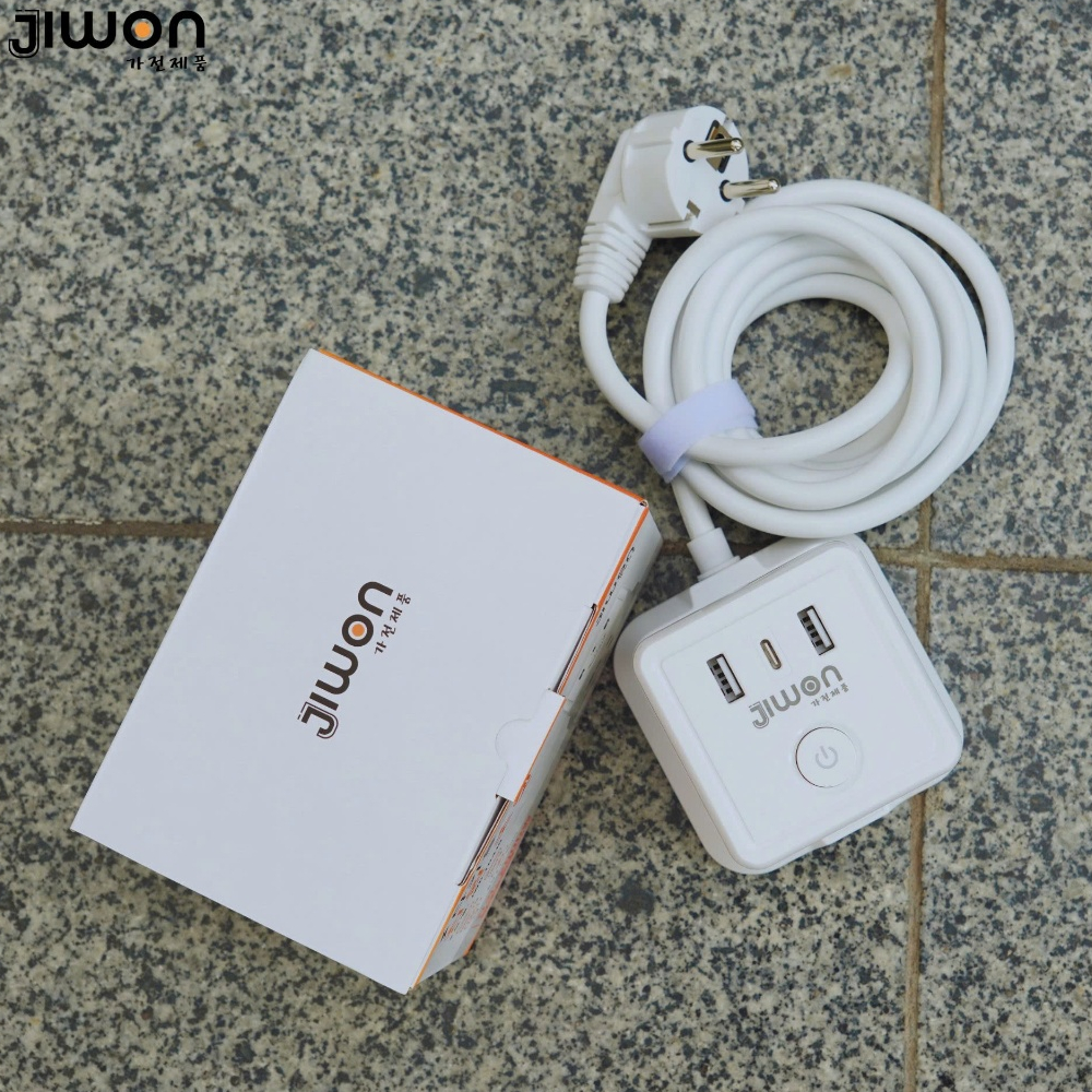 Ổ Cắm Điện Đa Năng Jiwon, Tích hợp cổng USB và Type C có sạc nhanh. Công Suất 2500W Lõi Chống Giật, tự ngắt khi quá tải - Hàng chính hãng
