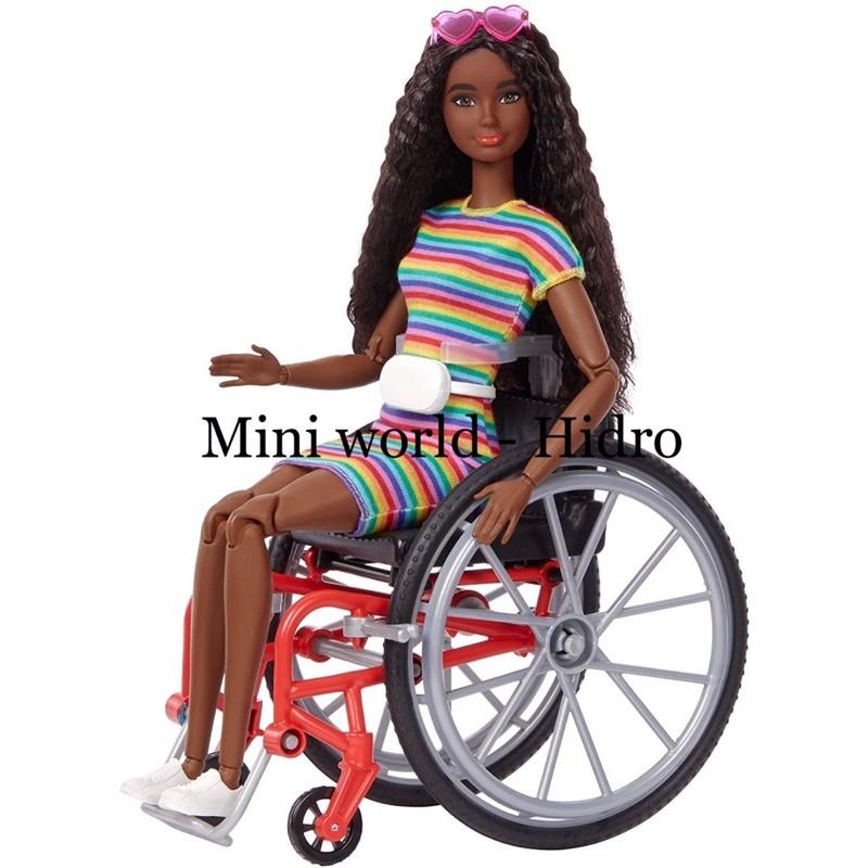 Búp bê Barbie da đen ngồi xe lăn. Barbie Fashionistas Doll #166