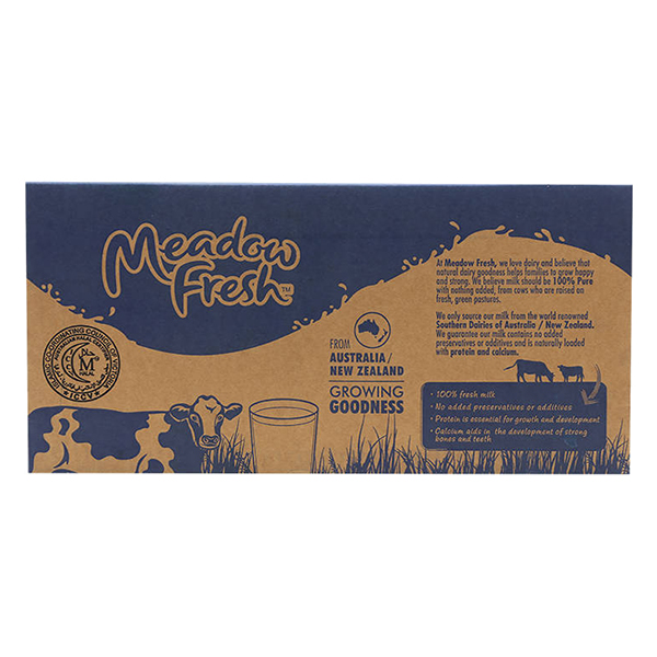 Thùng 12 hộp Sữa tươi tiệt trùng nguyên kem Meadow Fresh 1L hàng New Zealand