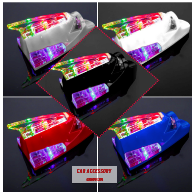 Ăng ten ô tô vây cá mập có đèn LED chạy năng lượng gió trang trí nhiều màu